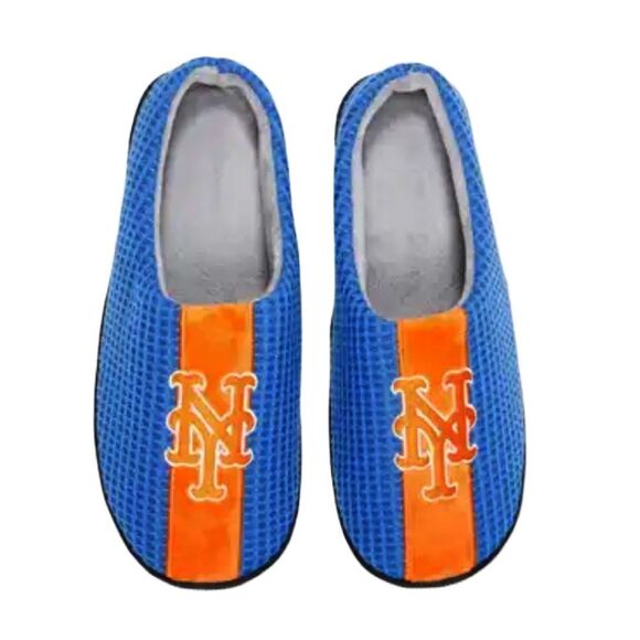 FOCO MLB Genuine Merchandise NY Mets Slippers - Size Small Men’s 7-8‎ - Picture 1 of 2